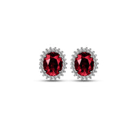 Orecchini Con Pietre Rosso Arg 925