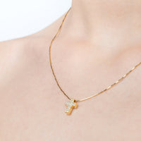 Cross Pendant With Cubic Zirconia Pavé