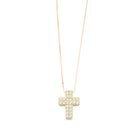 Cross Pendant With Cubic Zirconia Pavé