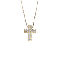pendente croce in argento 925 dorato con pavé di zirconi
lunghezza collana cm45 EDOM