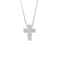pendente croce in argento 925 con pavé di zirconi
lunghezza collana cm45 EDOM