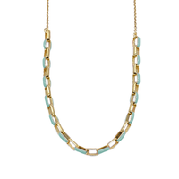 girocollo in argento 925 dorato con catena smalto azzurro
lunghezza collana cm50 EDOM