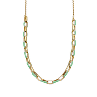 girocollo in argento 925 dorato con catena smalto verde
lunghezza collana cm50 EDOM