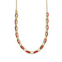 girocollo in argento 925 dorato con catena smalto rosso corallo
lunghezza collana cm50 EDOM