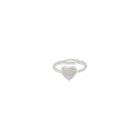 anello cuore con gambo corda in argento 925 con zirconi pavé
EDOM