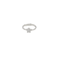 anello stella con gambo corda in argento 925 con zirconi pavé
EDOM