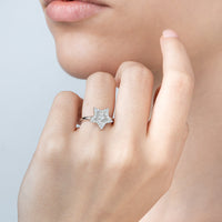 Star Ring With Zircons