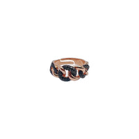 Pink Groumette Ring With Black Zircons
