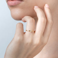 Moon Ring Adjustable Size With Zircons