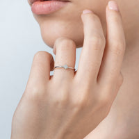 Snowflake Ring Adjustable Size With Zircons