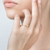 Quadrigoglio Ring Adjustable Size With Zircons