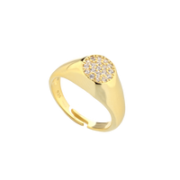 Chevalier Ring With Cubic Zirconia Pavé