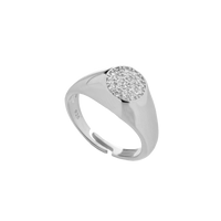 Chevalier Ring With Cubic Zirconia Pavé