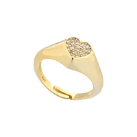 Chevalier Heart Ring With Cubic Zirconia Pavé