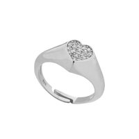 Chevalier Heart Ring With Cubic Zirconia Pavé