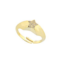 Star Chevalier Ring With Cubic Zirconia Pavé