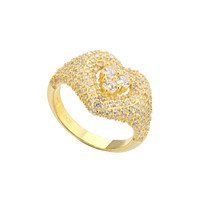 Chevalier Heart Ring With Cubic Zirconia Pavé