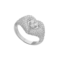 Heart Ring With Cubic Zirconia Pavé