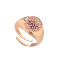 Pinky Heart Chevalier Ring With Rainbow Cubic Zirconia Pavé