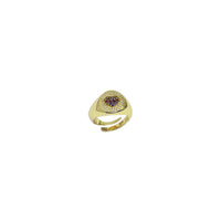 Chevalier Heart Ring With Cubic Zirconia Pavé