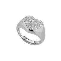 Chevalier Heart Ring With Cubic Zirconia Pavé