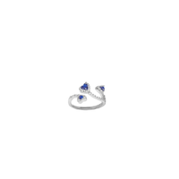 anello fantasia in argento 925 con zirconi a cuore blu misura regolabile
EDOM