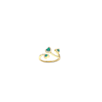 anello fantasia in argento 925 dorato con zirconi a cuore verdi misura regolabile
EDOM