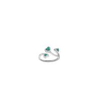 anello fantasia in argento 925 con zirconi a cuore verdi misura regolabile
EDOM