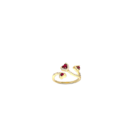 anello fantasia in argento 925 dorato con zirconi a cuore rossi misura regolabile
EDOM
