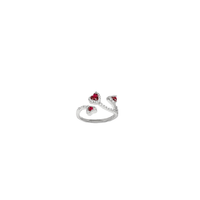 anello fantasia in argento 925 con zirconi a cuore rossi misura regolabile
EDOM