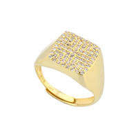 Chevalier Square Ring With Cubic Zirconia Pavé