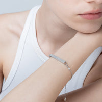 Nameplate Bracelet With Cubic Zirconia Pavé
