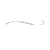 bracciale targhetta in argento 925 dorato con zirconi pavé
lunghezza cm 16 con allungo cm 21 EDOM