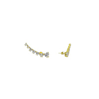 Stud And Butterfly Earrings With Scaled Heart Zircons
