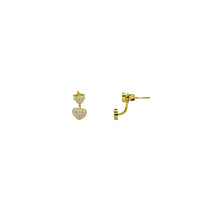 Heart Ear Cuff Earrings With Cubic Zirconia Pavé