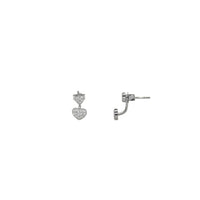 Heart Ear Cuff Earrings With Cubic Zirconia Pavé