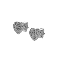 Stud And Butterfly Heart Earring With Zircons