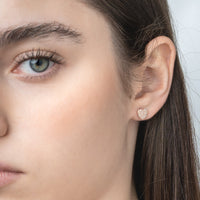 Stud And Butterfly Heart Earring With Zircons