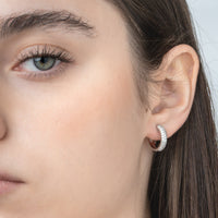 Circle Earring With Cubic Zirconia Pavé