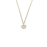 pendente cuore in argento 925 dorato con pavé di zirconi
lunghezza collana cm44 con allungo cm49 EDOM