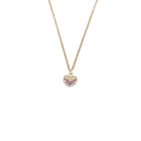 pendente cuore in argento 925 dorato con pavé di zirconi rainbow
lunghezza collana cm44 con allungo cm49 EDOM