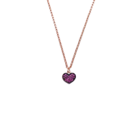 pendente cuore in argento 925 rosato con pavé di zirconi rossi e neri
lunghezza collana cm44 con allungo cm49 EDOM
