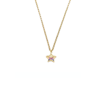 pendente stella in argento 925 dorato con pavé di zirconi rainbow
lunghezza collana cm44 con allungo cm49 EDOM