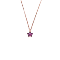 pendente stella in argento 925 con pavé di zirconi rossi e neri
lunghezza collana cm44 con allungo cm49 EDOM