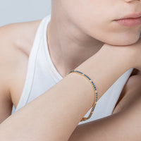 Tennis Bracelet With Blue And White Zircons Cm. 18