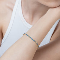 Tennis Bracelet With Blue And White Zircons Cm. 18