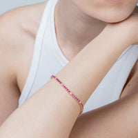 Rosy Tennis Bracelet With Red And White Zircons Cm. 18