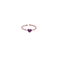 anello cuoricino con zirconi pavè rossi regolabile in argento 925 rosato
EDOM