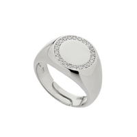 Chevalier Ring With Zircons