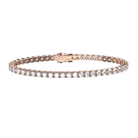 Pink Tennis Bracelet With Zircons Cm. 16